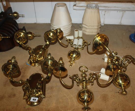 5 brass wall lights